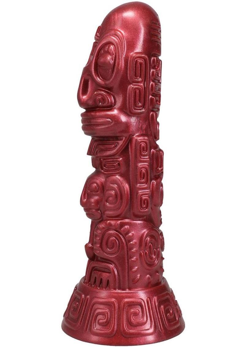 Polynesian Pleasure Idols Lele Lele Air Idol Rechargeable Silicone Vibrating Dildo with Remote Control - Red