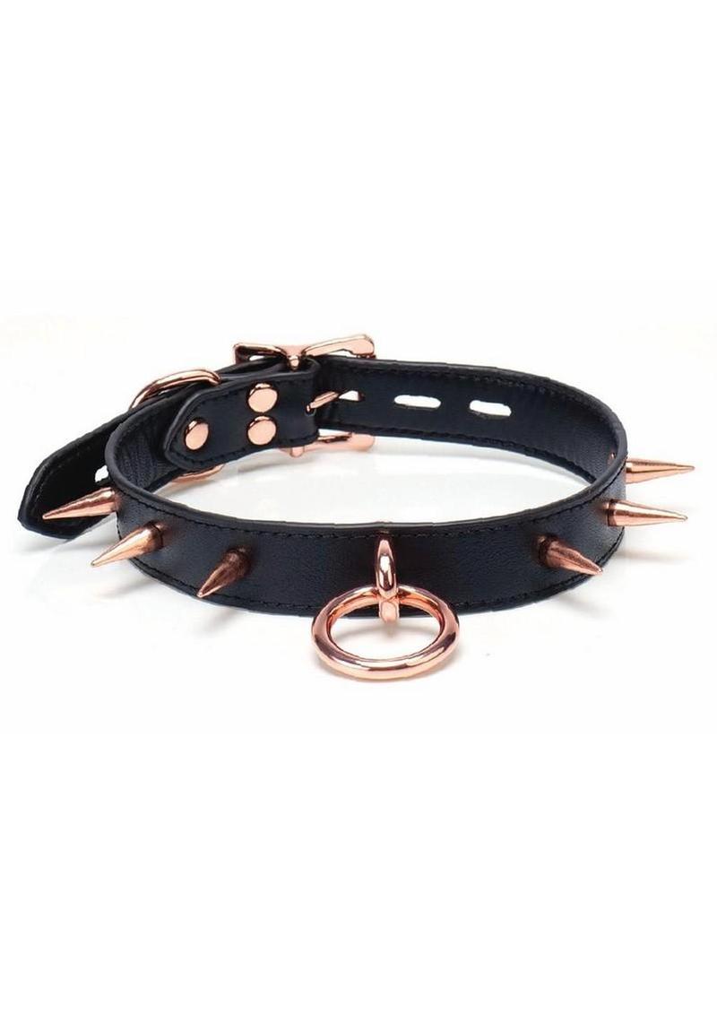 Punishment Spiked Choker - Rose Gold