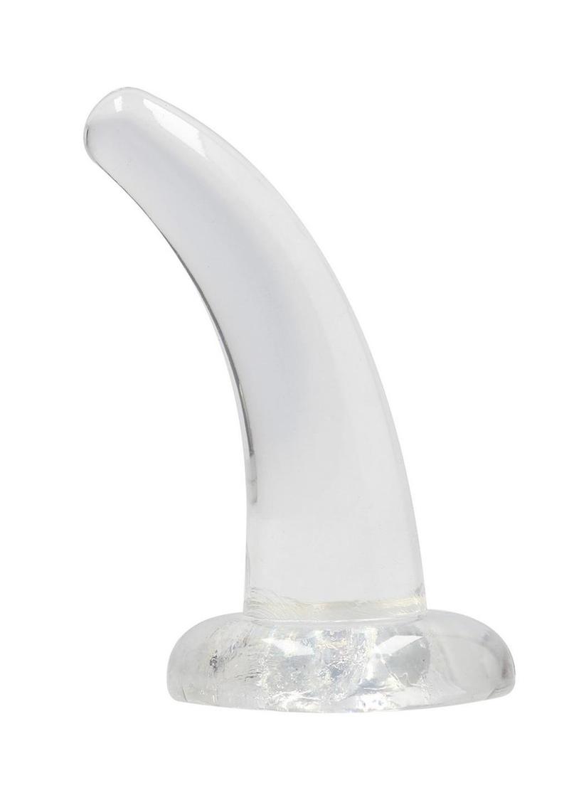 Realrock Crystal Clear Non Realistic Dildo with Suction Cup - Clear - 4.7in