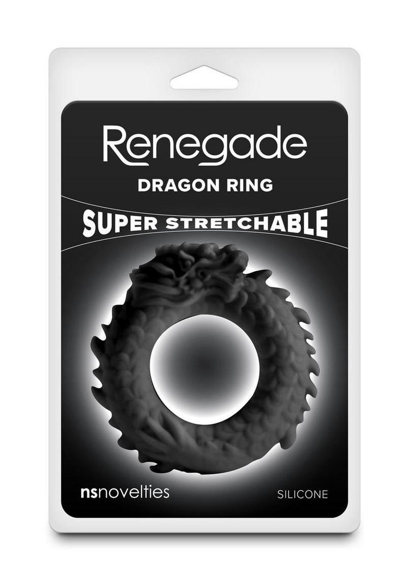 Renegade Dragon Silicone Cock Ring - Black