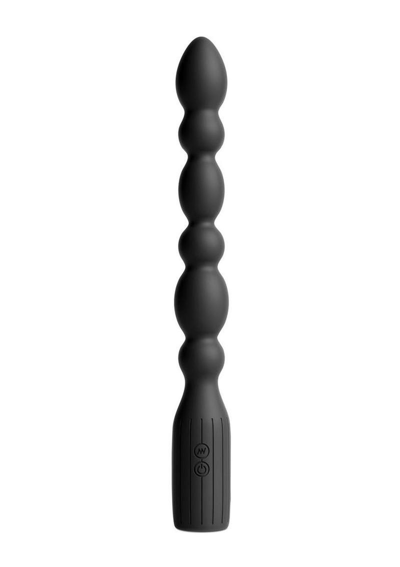 Renegade Prime Rechargeable Silicone Vibrating Beads - Black - 8.5in