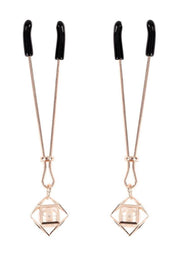Sex and Mischief Brat Pearl Nipple Jewelry - Rose Gold/White