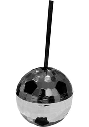 Soccer Ball Disco Cup - Black/Silver