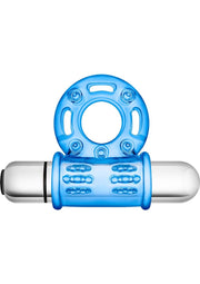 Stay Hard Vibrating Bull Ring - Blue