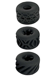 Super Stretchy Stroker Silicone Cock Rings - Black - 3 Piece