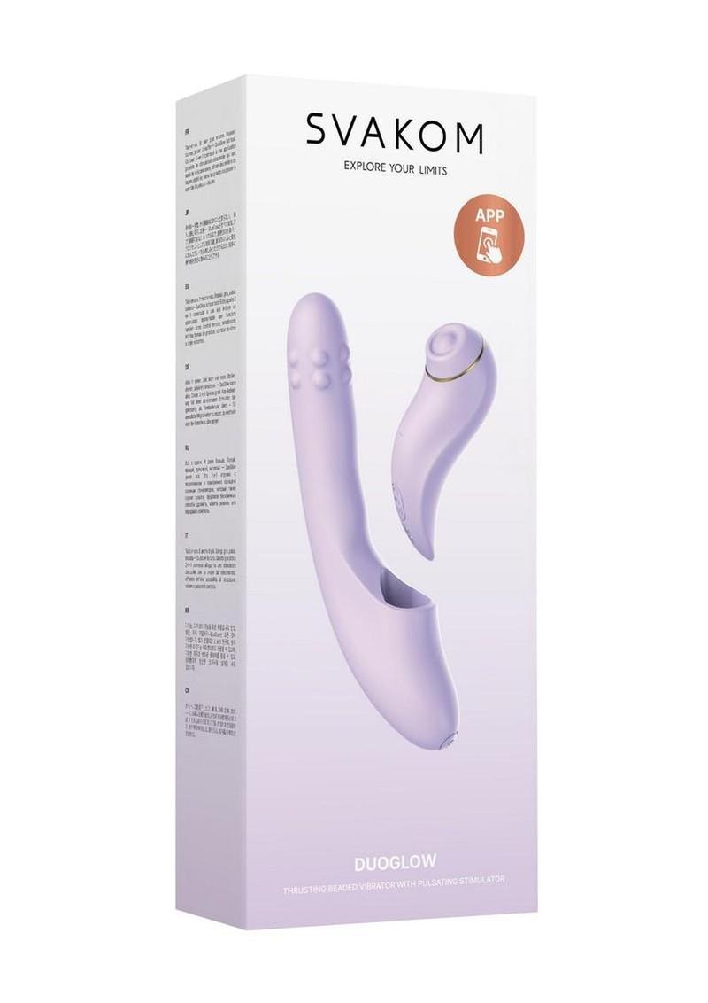 Svakom Duoglow Rechargeable Silicone Dual Vibrator - Gold/Lavender