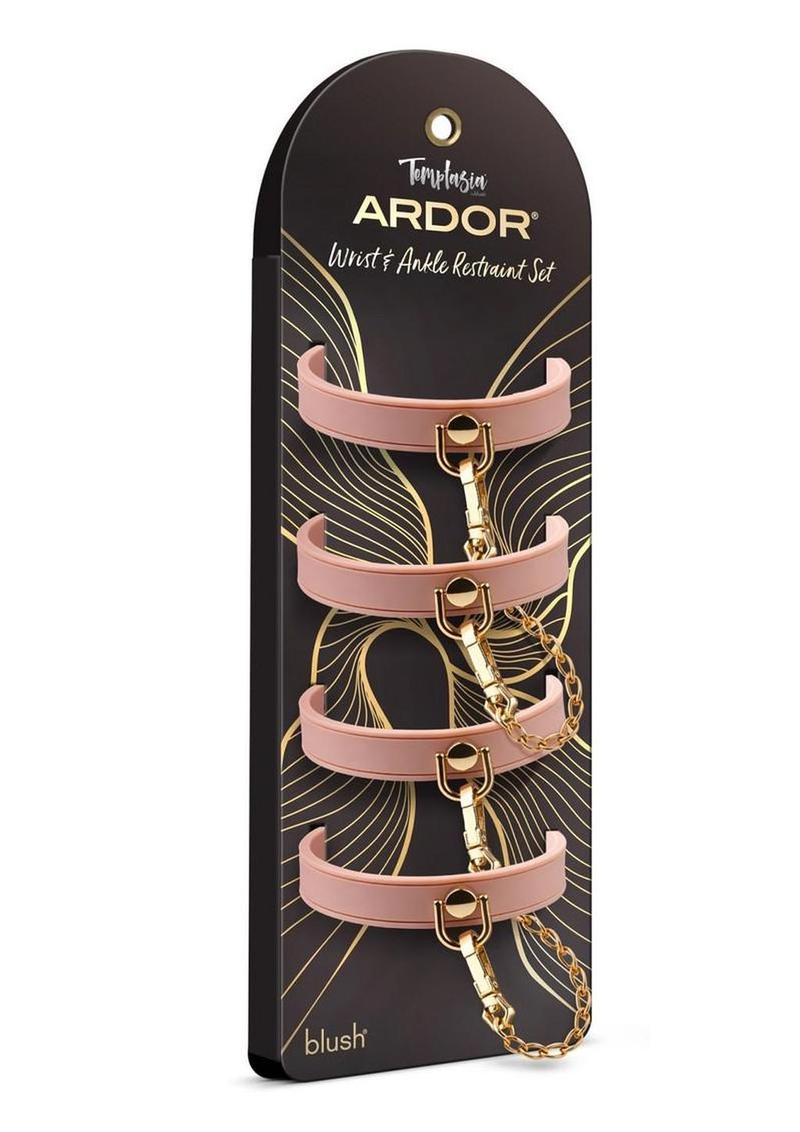 Temptasia Ardor Silicone Wrist and Ankle Restraints - Pink