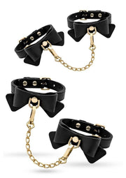 Temptasia Ardor Silicone Wrist and Ankle Restraints with Bow - Black