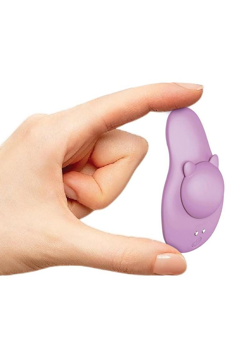 Ultra Here Kitty Kitty Rechargeable Silicone Panty Vibe with Remote - Purple