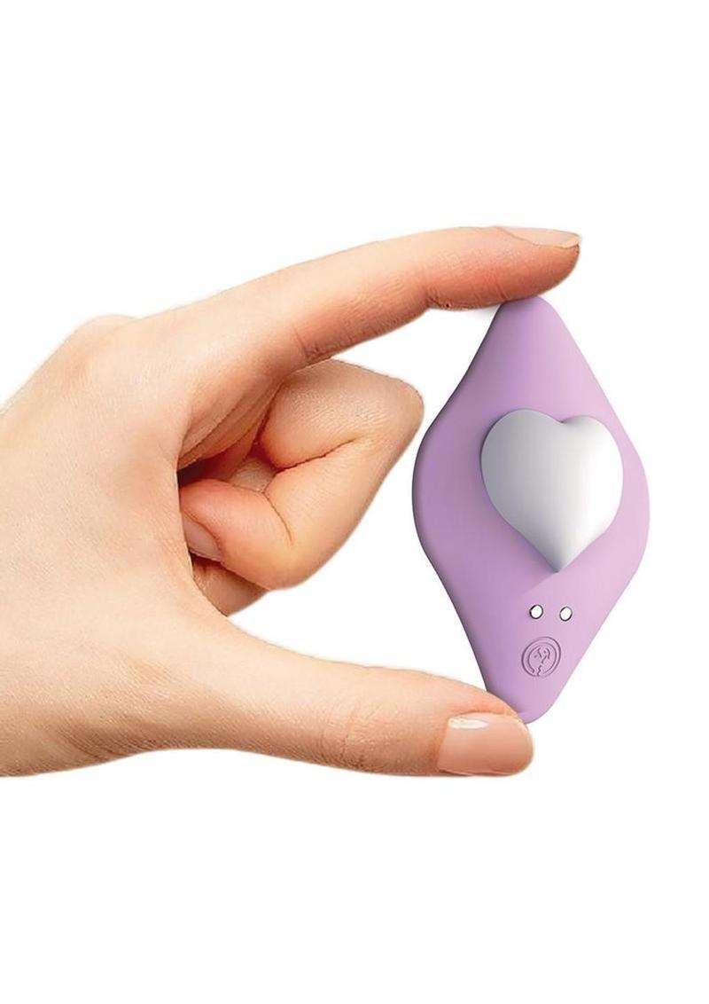 Ultra I Heart You Rechargeable Silicone Panty Vibe with Remote Control - Purple