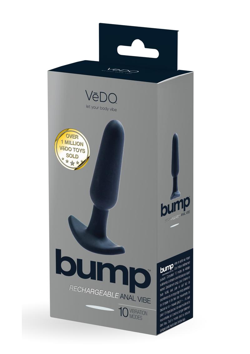 Vedo Bump Rechargeable Silicone Anal Vibrator - Just - Black