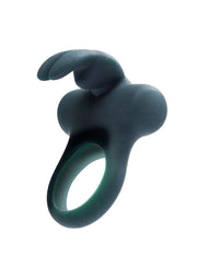 Vedo Frisky Bunny Rechargeable Silicone Vibrating Cock Ring - Black