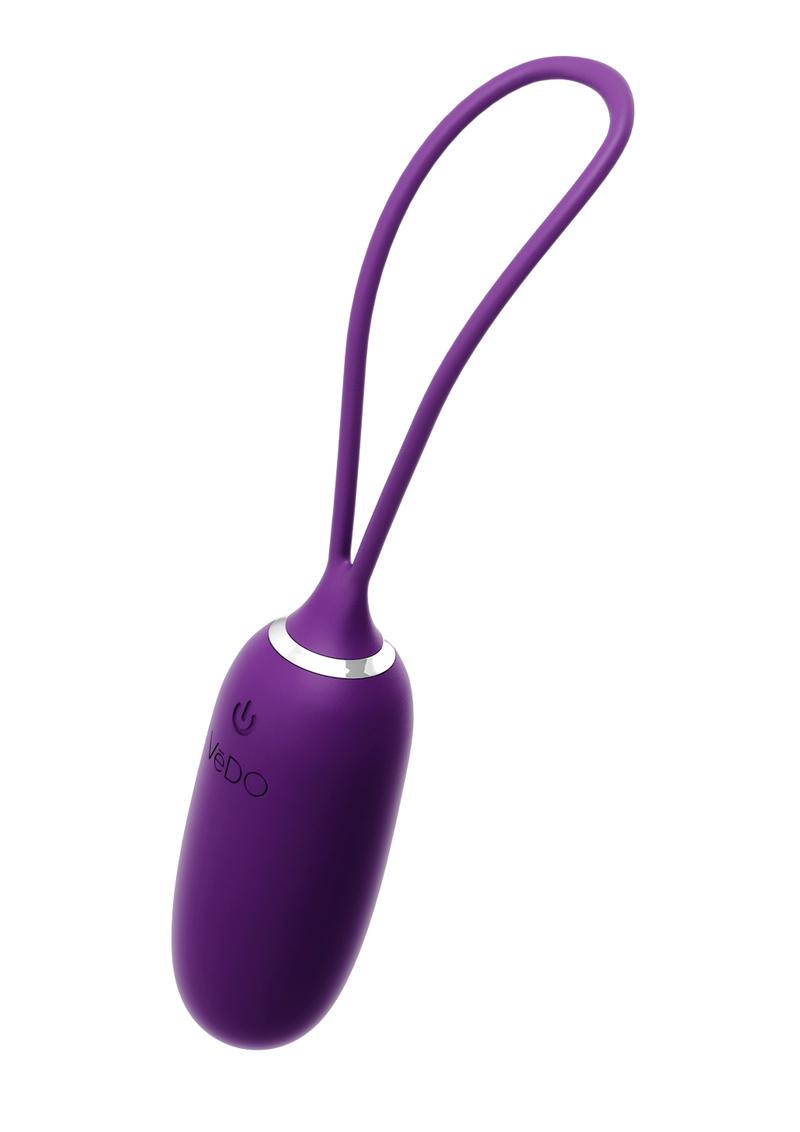 Vedo Kiwi Rechargeable Silicone Insertable Bullet Vibrator with Remote Control - Deep Purple/Purple