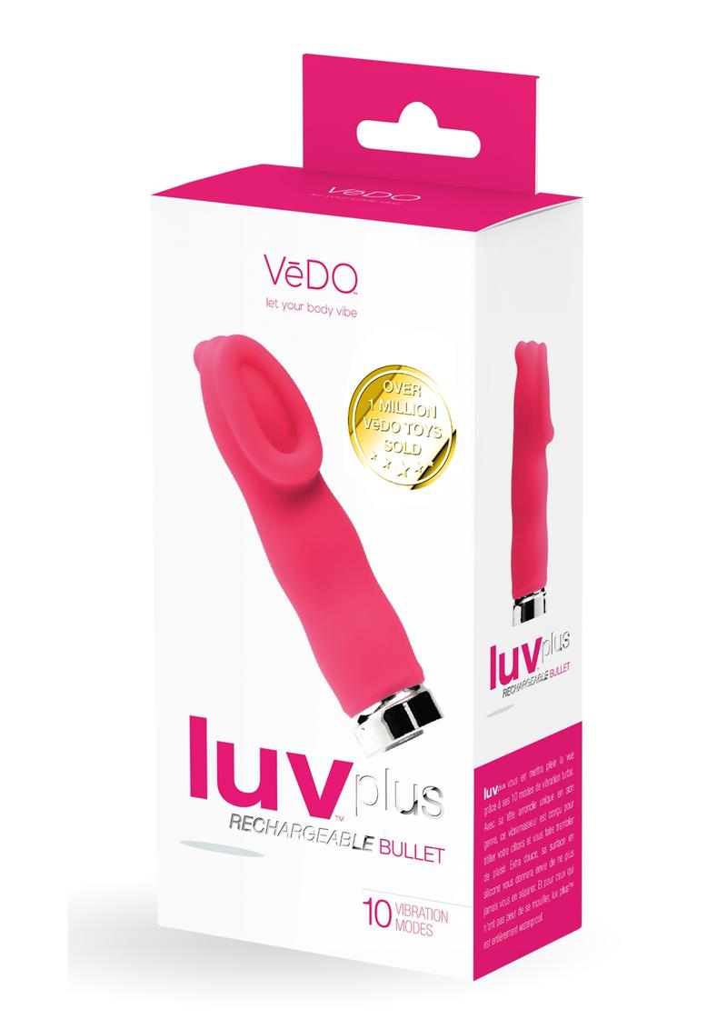 Vedo Luv Plus Rechargeable Silicone Bullet Vibrator - Foxy - Pink