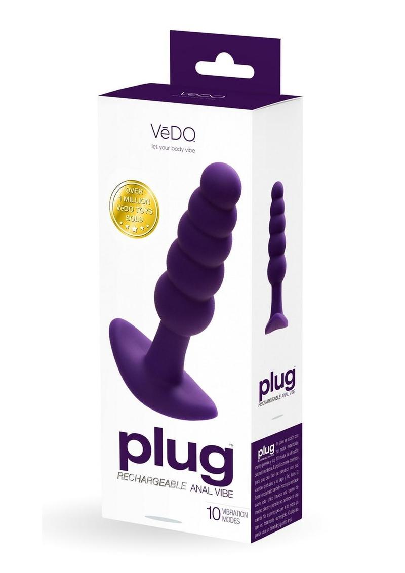 Vedo Plug Rechargeable Silicone Anal Plug - Perfectly - Purple