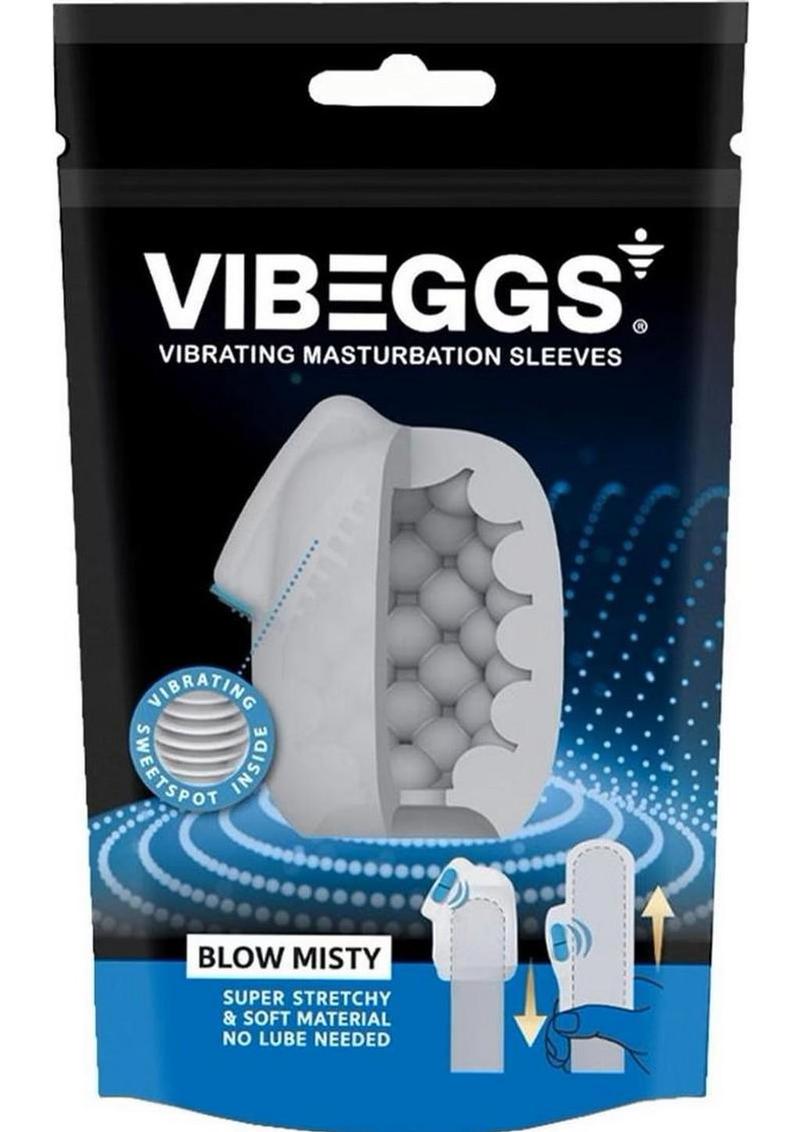 Vibeggs Blow Misty Unisex Masturbation Egg - Blue/White