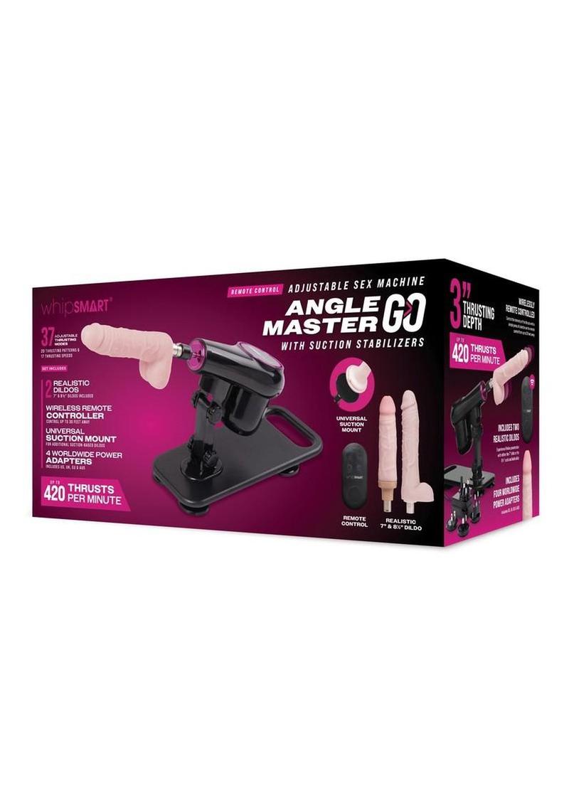 WhipSmart Angle Master Adjustable Sex Machine with Remote Control - Black