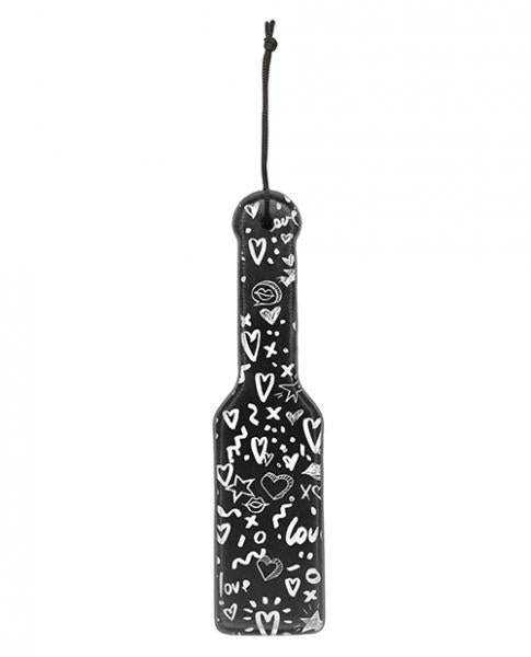 Ouch! Printed Paddle Love Street Art Fashion Black
