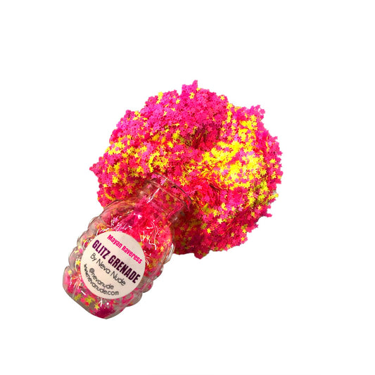 Mayan Raveress Neon Uv Cosmetic  Glitter Glitz Grenade Keychain in Aloe Gel NN-GG-MR-12A