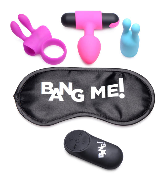 Birthday Sex Kit - C-Ring, Plug, C-Stim, Bullet and Blindfold BNG-AG706