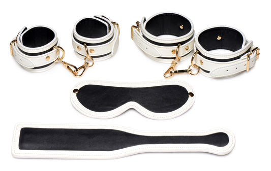 Kink in the Dark Glowing Cuffs, Blindfold and Paddle Bondage Set MS-AG623