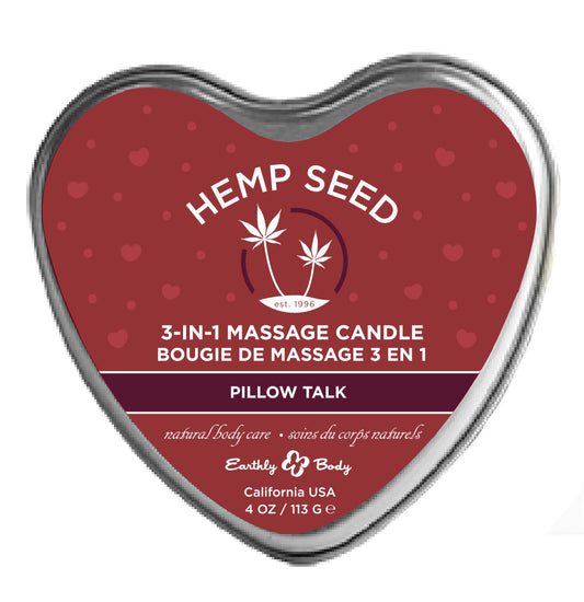 Hemp Seed 3-in-1 Massage Candle - Pillow Talk - 4 Oz EB-HSCV022A