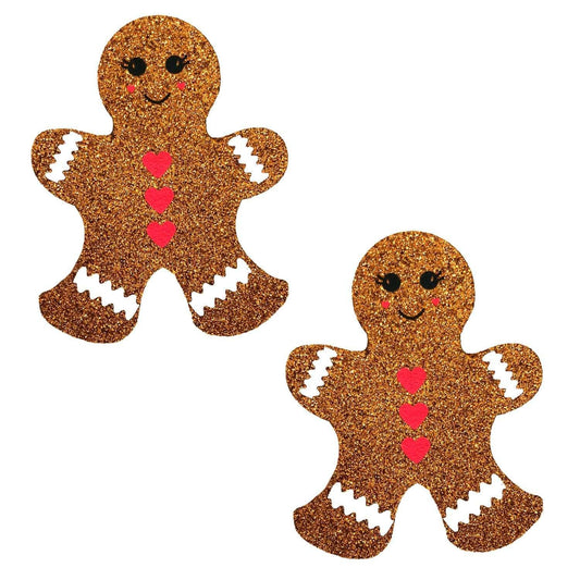 Glitter Gingerbread Man Nipple Cover Pasties NN-FA-GIN-NS